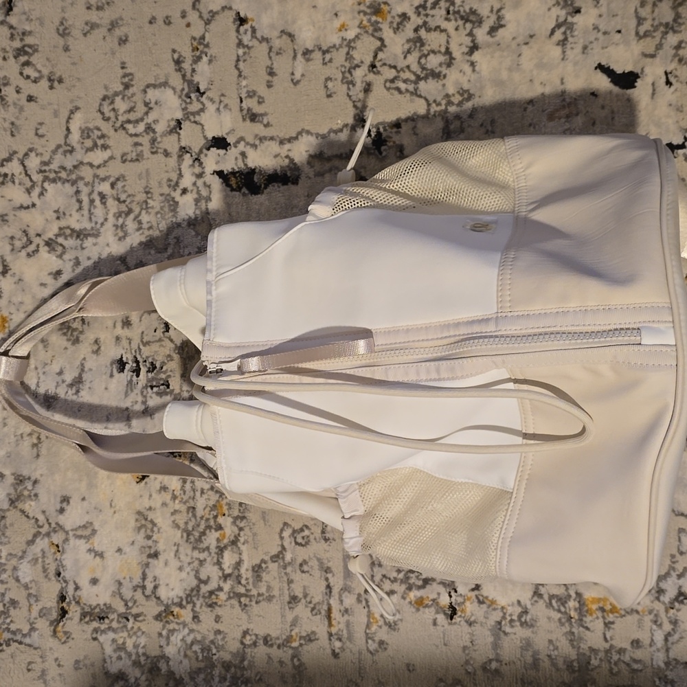 Lululemon Athletica Cream and White Tennis Bag